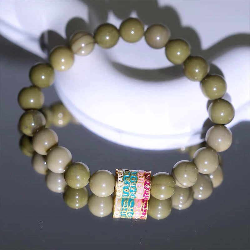 Pulsera de Ágata Natural de Alashan con Piedras de Buda