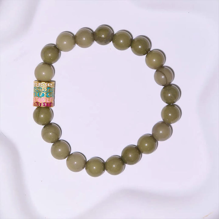 Pulsera de Ágata Natural de Alashan con Piedras de Buda