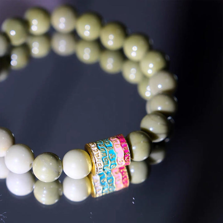 Pulsera de Ágata Natural de Alashan con Piedras de Buda