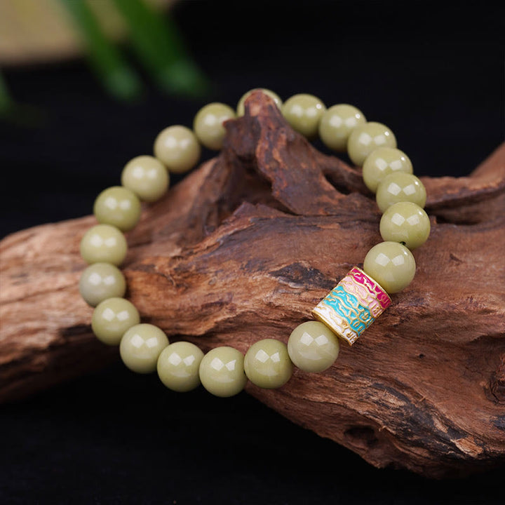 Pulsera de Ágata Natural de Alashan con Piedras de Buda
