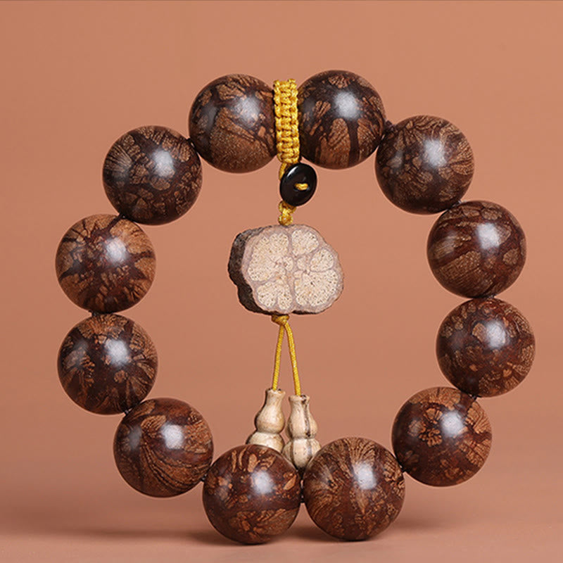 Pulsera de Madera de Flor de Ciruelo de Buddha Stones para la Paz Interior