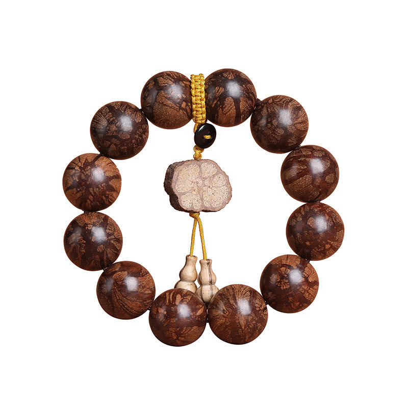 Pulsera de Madera de Flor de Ciruelo de Buddha Stones para la Paz Interior