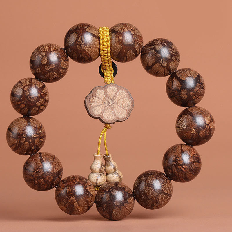 Pulsera de Madera de Flor de Ciruelo de Buddha Stones para la Paz Interior