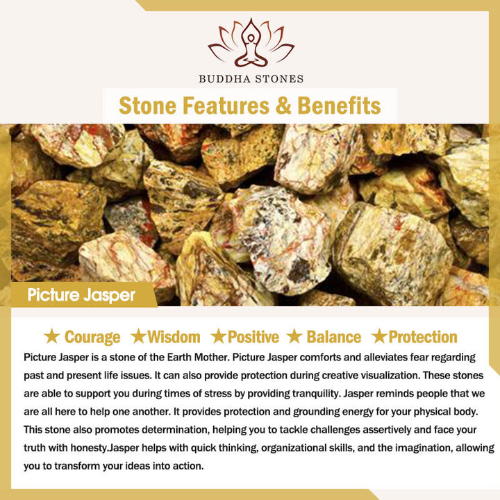 Pulsera de Armonía y Sabiduría con Piedras de Buda de Sodalita, Jaspe Imagen y Punto Verde