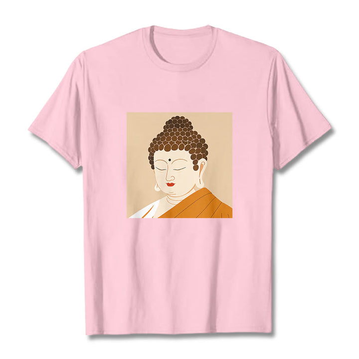Camiseta de Buda con Piedras, Ojos Cerrados y Relajación - Rosa claro - 2XL - image 12