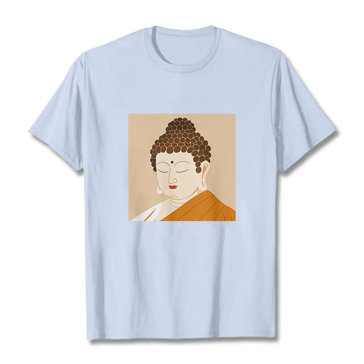 Camiseta de Buda con Piedras, Ojos Cerrados y Relajación - Cian claro - 2XL - image 18
