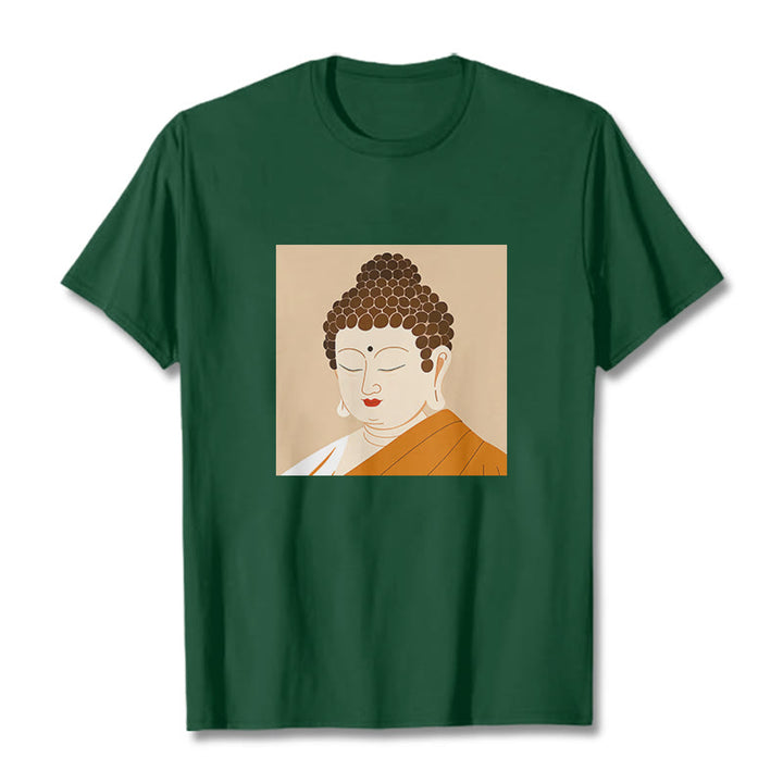 Camiseta de Buda con Piedras, Ojos Cerrados y Relajación - Verde bosque - 2XL - image 10