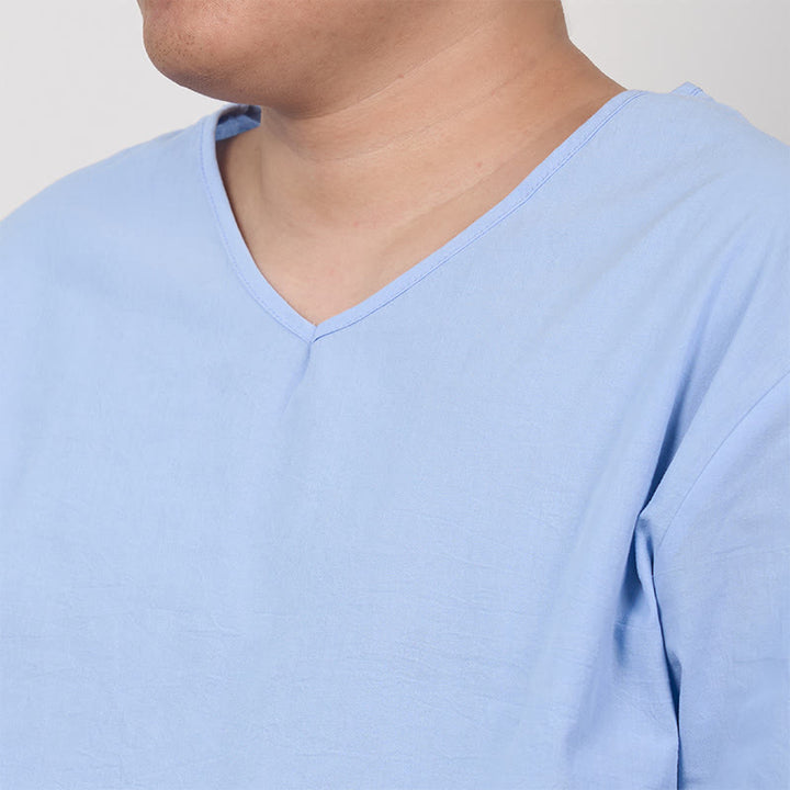 Camiseta de hombre de manga tres cuartos de color sólido con Buddha Stones - image 1