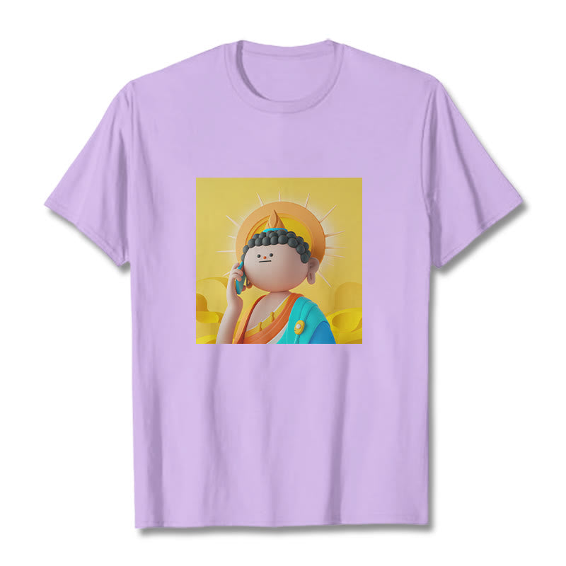 Buddha Stones Buddha Levanta El Teléfono Tee Camiseta - Ciruela - 2XL - image 16