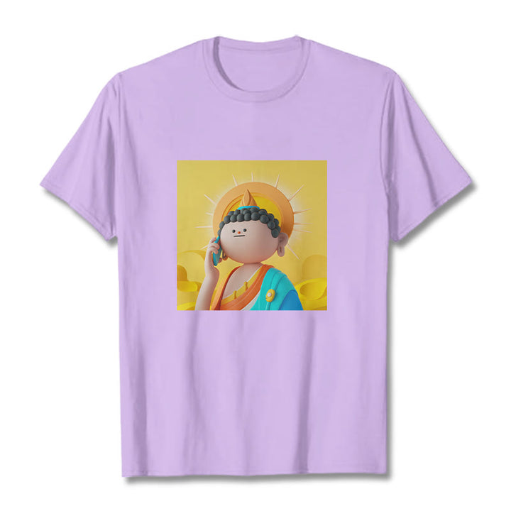 Buddha Stones Buddha Levanta El Teléfono Tee Camiseta - Ciruela - 2XL - image 16
