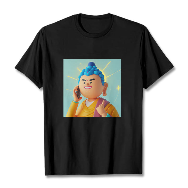 Camiseta de caricatura divertida de Buddha Stones - Negro - 2XL - image 7