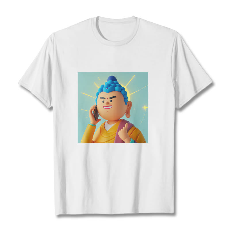 Camiseta de caricatura divertida de Buddha Stones - Blanco - 2XL - image 4