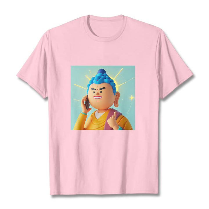 Camiseta de caricatura divertida de Buddha Stones - Rosa claro - 2XL - image 17