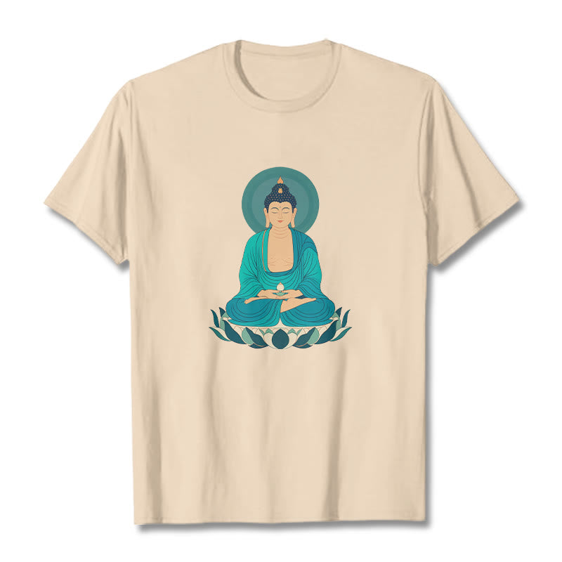 Buddha Stones Loto Meditación Buddha Camiseta T-shirt - Sopa de mariscos - 2XL - image 1
