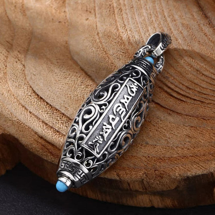 Buddha Stones Collar Colgante Giratorio con Patrón de Cuentas Dzi de Nueve Ojos "Om Mani Padme Hum" Tibetano, Pureza y Paz - image 5