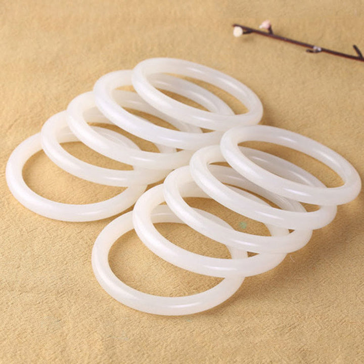 Buddha Stones Pulsera Brazalete de Jade Verde Blanco Natural Suerte Prosperidad