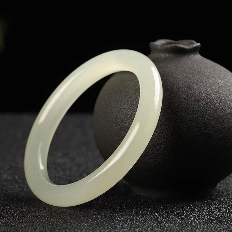 Buddha Stones Pulsera Brazalete de Jade Verde Blanco Natural Suerte Prosperidad