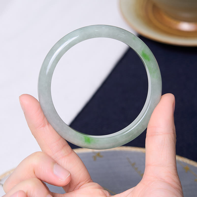 Buddha Stones Traen Buena Suerte Pulsera Brazalete de Jade Verde Paquete