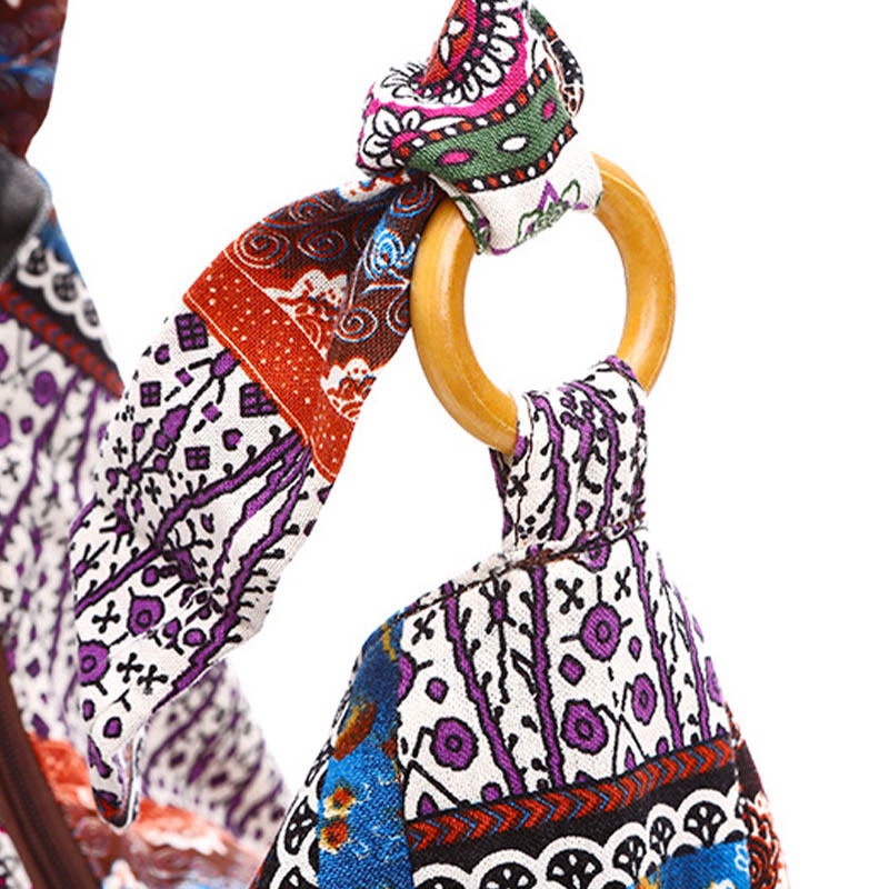 Bolso bandolera con estampado de rayas de algodón de Buddha Stones