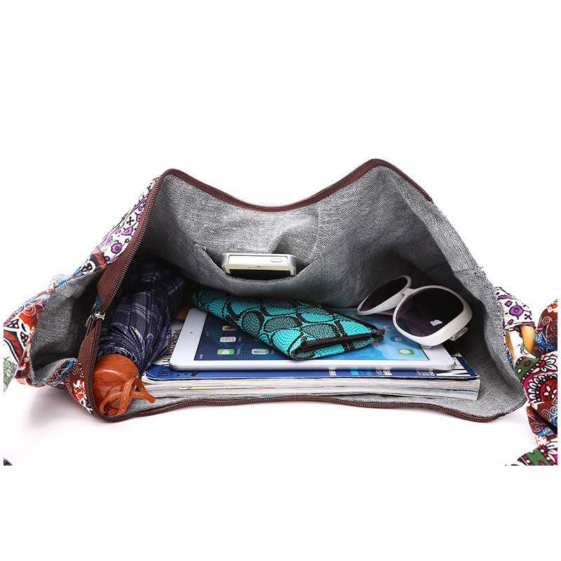 Bolso bandolera con estampado de rayas de algodón de Buddha Stones