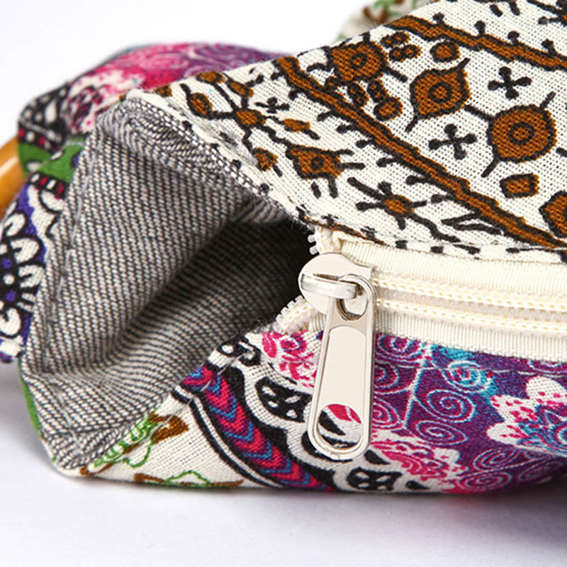 Bolso bandolera con estampado de rayas de algodón de Buddha Stones