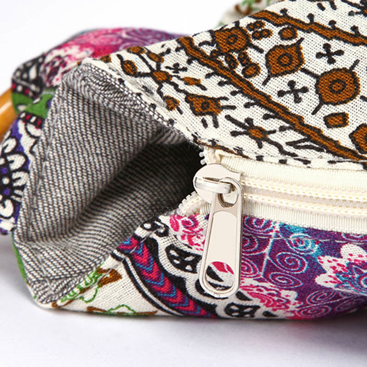 Bolso bandolera con estampado de rayas de algodón de Buddha Stones