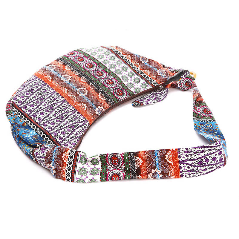 Bolso bandolera con estampado de rayas de algodón de Buddha Stones