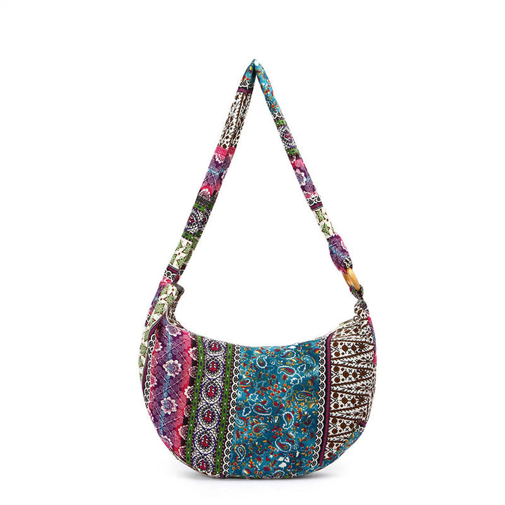 Bolso bandolera con estampado de rayas de algodón de Buddha Stones