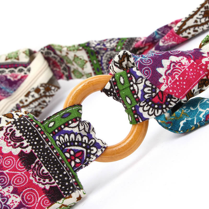 Bolso bandolera con estampado de rayas de algodón de Buddha Stones