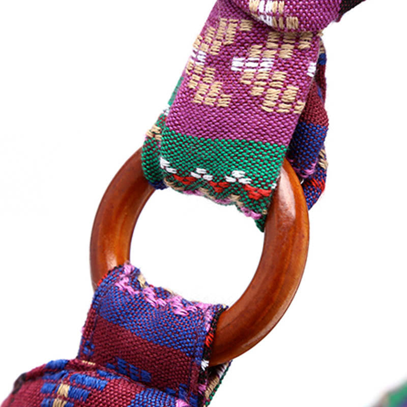 Bolso bandolera con estampado de rayas de algodón de Buddha Stones