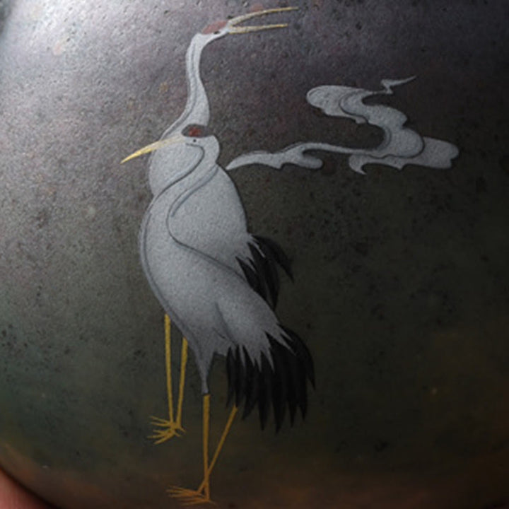 Buddha Stones White Crane Cloud Tetera de Kung Fu Chino de Cerámica