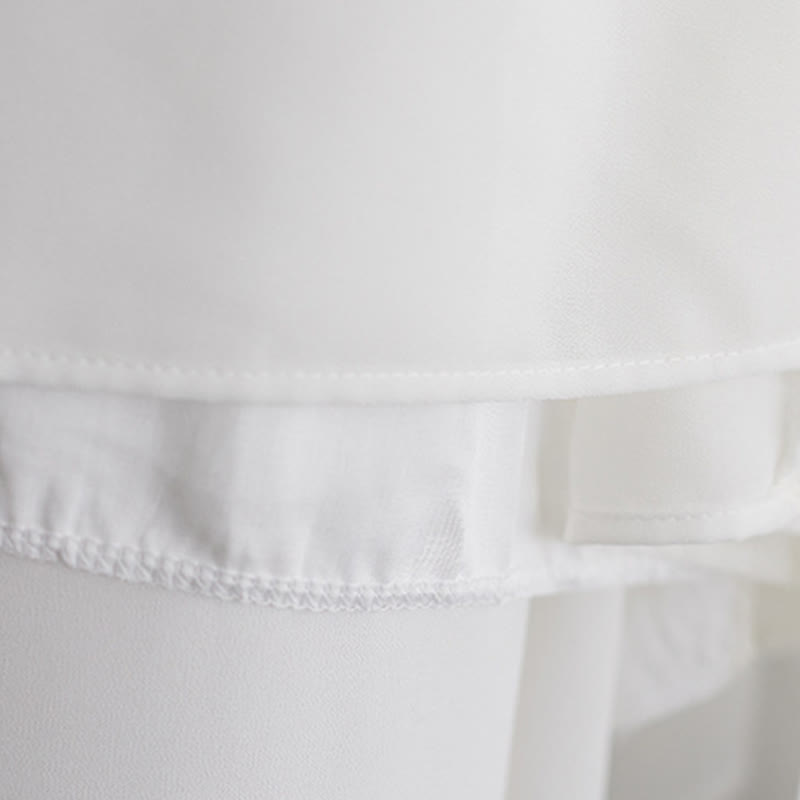 Conjunto Zen para Mujer de 2 Piezas con Vestido Midi de Manga Larga con Botones de Rana y Pantalones Amplios de Chifón Buddha Stones