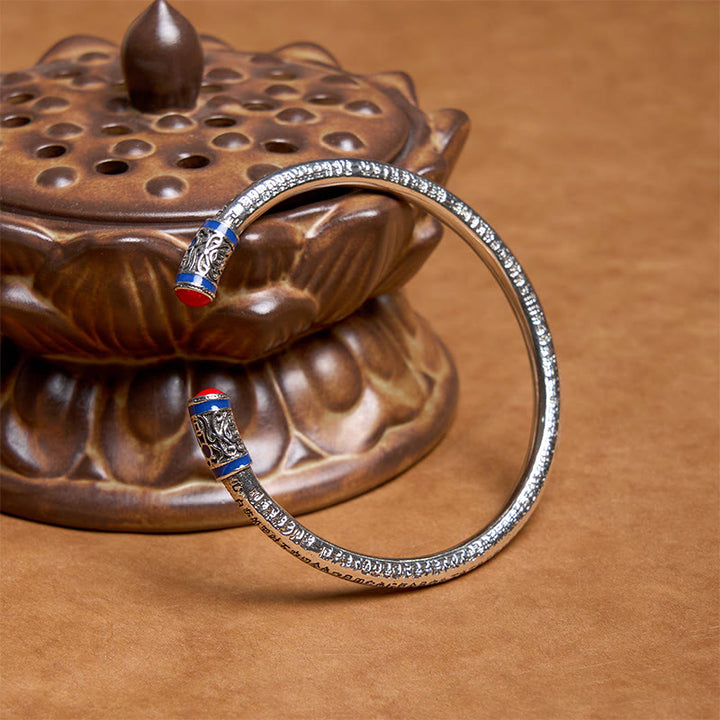 Monedas de cobre talladas del Sutra del Corazón de Buddha Stones Pulsera de sanación