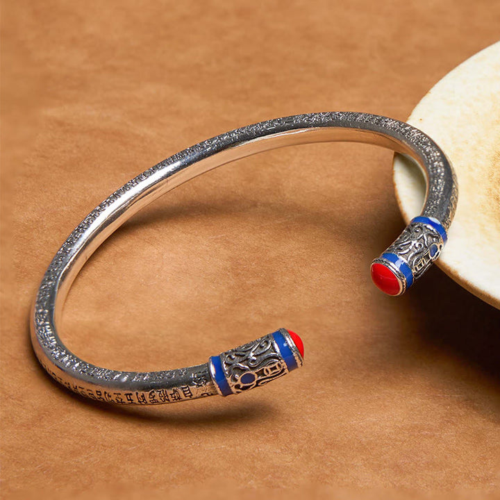 Monedas de cobre talladas del Sutra del Corazón de Buddha Stones Pulsera de sanación