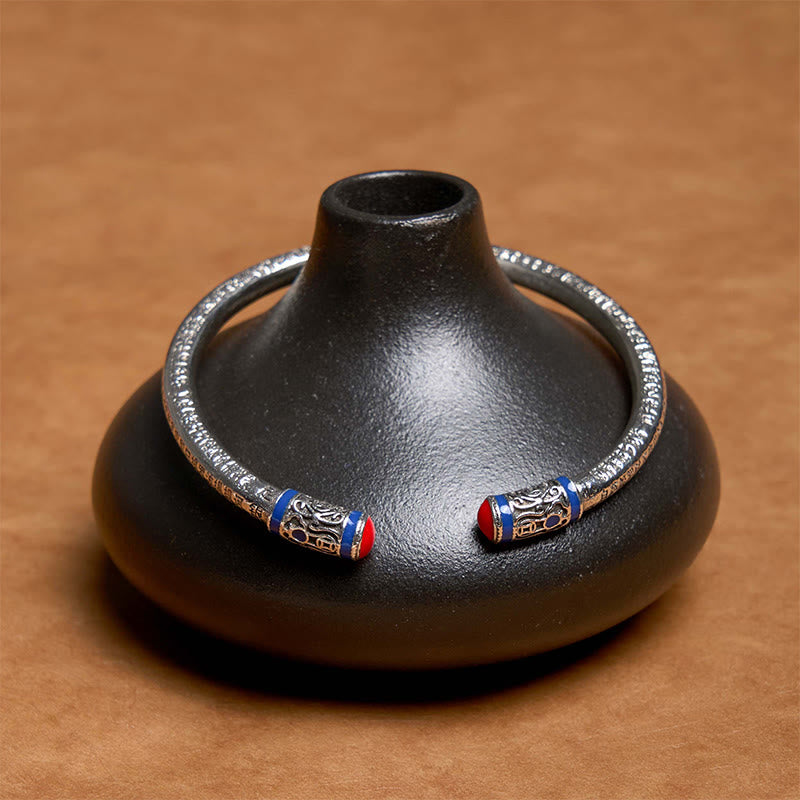 Monedas de cobre talladas del Sutra del Corazón de Buddha Stones Pulsera de sanación