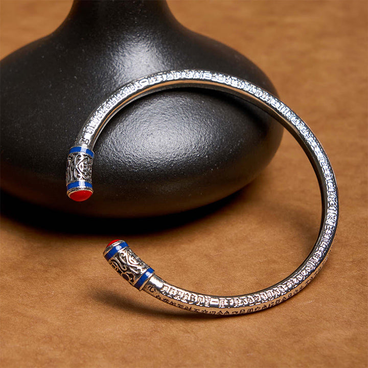 Monedas de cobre talladas del Sutra del Corazón de Buddha Stones Pulsera de sanación