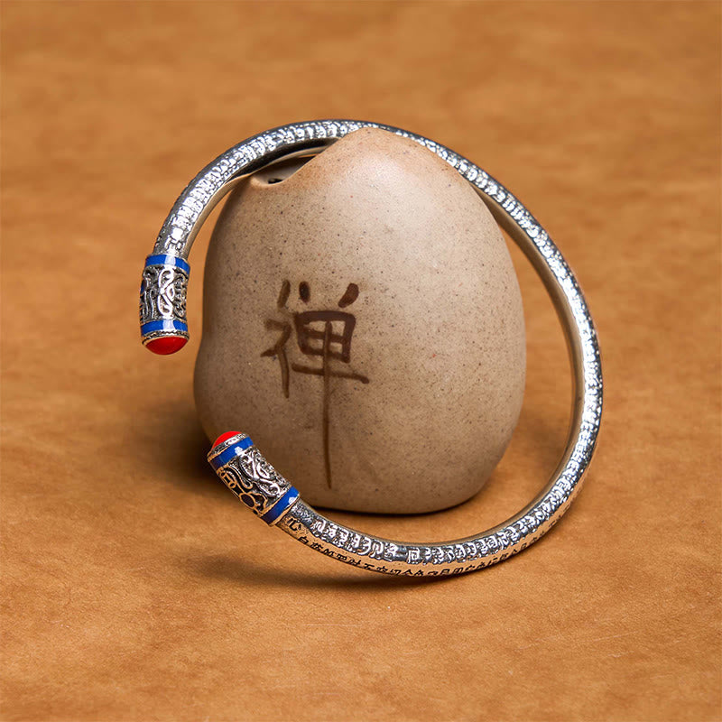Monedas de cobre talladas del Sutra del Corazón de Buddha Stones Pulsera de sanación