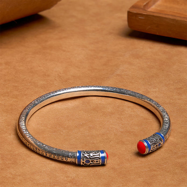 Monedas de cobre talladas del Sutra del Corazón de Buddha Stones Pulsera de sanación