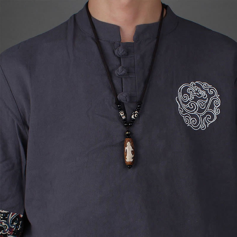 Buddha Stones Tíbet Om Mani Padme Hum Perla Dzi Avalokitesvara Patrón Collar de Riqueza Colgante - image 9