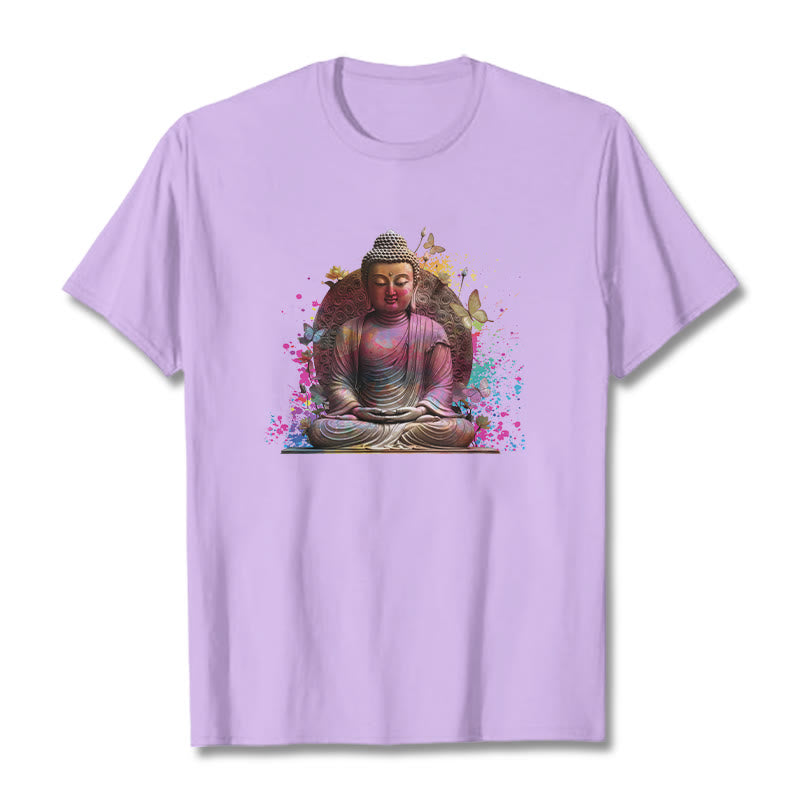 Camiseta de meditación con mariposa de Buddha Stones - Ciruela - 2XL - image 16