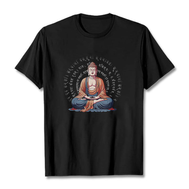 Buddha Stones Sánscrito Corazón Sutra La Forma No Es Otra Que Vacío Camiseta - Negro - 2XL - image 5