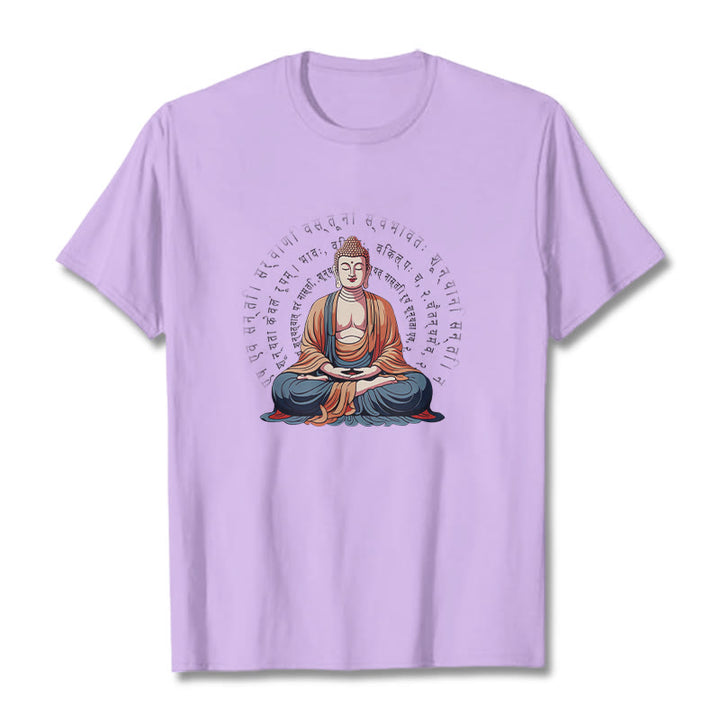 Buddha Stones Sánscrito Corazón Sutra La Forma No Es Otra Que Vacío Camiseta - Ciruela - 2XL - image 17