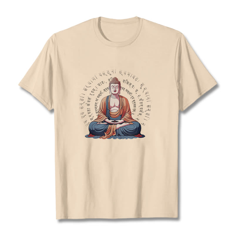 Buddha Stones Sánscrito Corazón Sutra La Forma No Es Otra Que Vacío Camiseta - Sopa de mariscos - 2XL - image 9