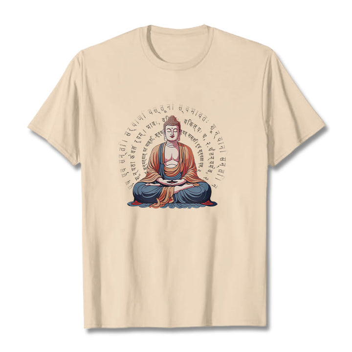 Buddha Stones Sánscrito Corazón Sutra La Forma No Es Otra Que Vacío Camiseta - Sopa de mariscos - 2XL - image 9