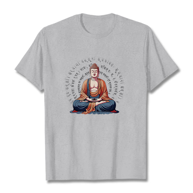 Buddha Stones Sánscrito Corazón Sutra La Forma No Es Otra Que Vacío Camiseta - Gris claro - 2XL - image 1