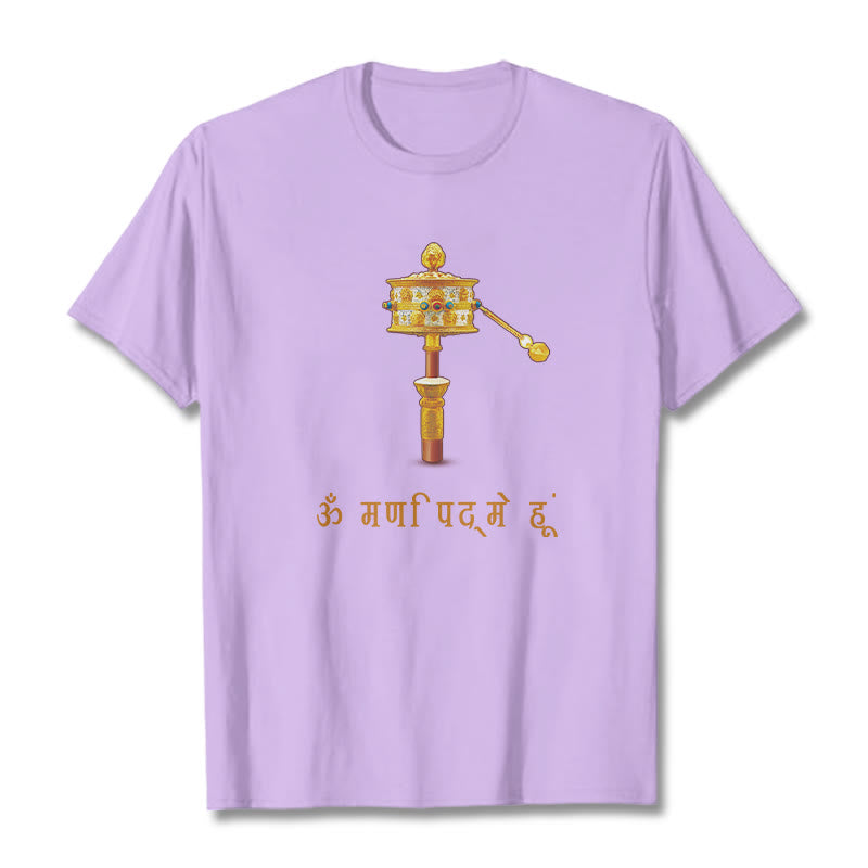 Camiseta con la rueda de oración OM NAMAH SHIVAYA en sánscrito de Buddha Stones - Ciruela - 2XL - image 17