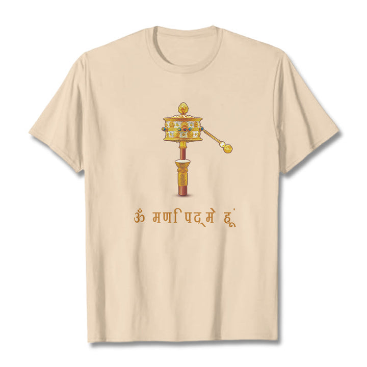 Camiseta con la rueda de oración OM NAMAH SHIVAYA en sánscrito de Buddha Stones - Sopa de mariscos - 2XL - image 9
