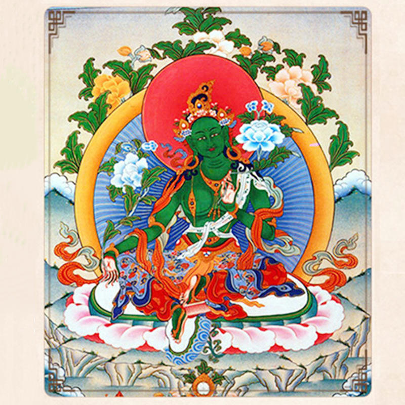 108 cuentas de Mala, ágata verde Natural, Bodhisattva, pulsera con dijes de manifestación de Tara Verde