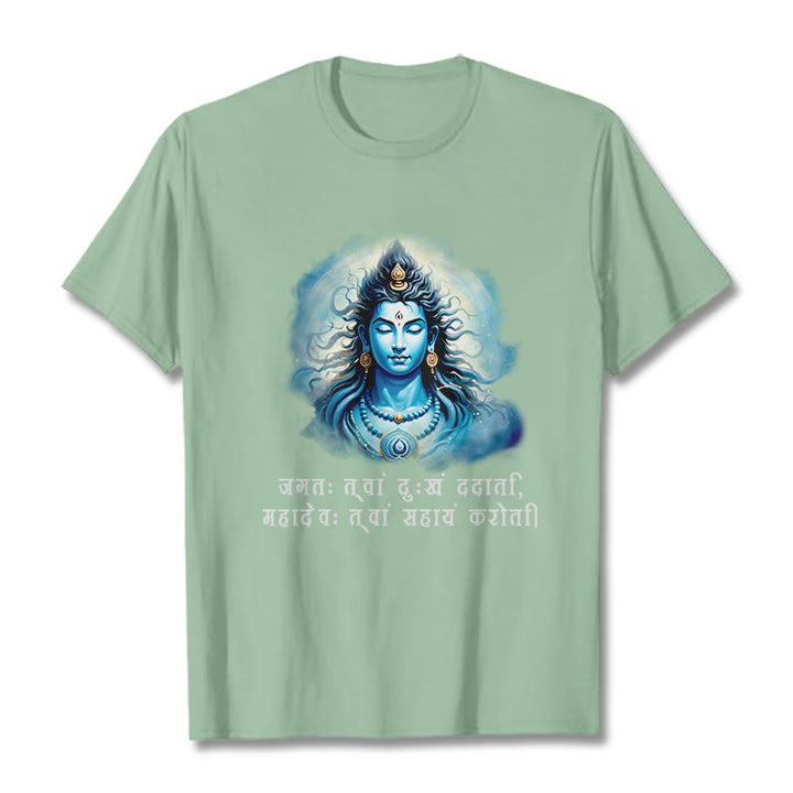 Buddha Stones Sánscrito Mahadev Viene en Tu Ayuda Camiseta - Verde pálido - 2XL - image 14