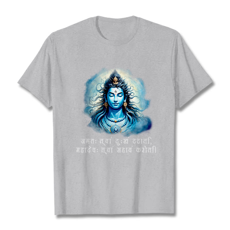 Buddha Stones Sánscrito Mahadev Viene en Tu Ayuda Camiseta - Gris claro - 2XL - image 19